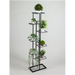 Подставка для цветов Greengo, 8 полок, 43×22×141 см, напольная, металл, чёрная