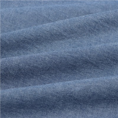 Простыня на резинке евро SL Home «Деним», 200×200+30 см, синяя, жатый хлопок