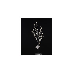 Ветка декоративная стеклярус 75 см / SA13540 /уп 360/серебро жемчуг