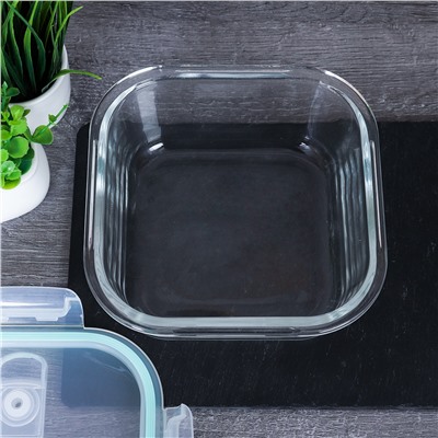 Контейнер квадратный крышка с клапаном 800 мл стекло / BXW-800ZFTQ /уп 36/