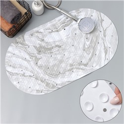 Коврик противоскользящий в ванну Доляна «Мрамор», на присосках, 38×69 см