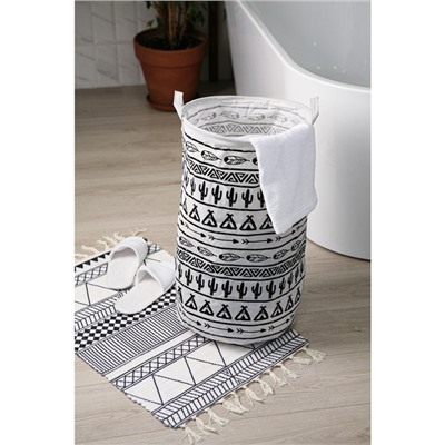 Коврик для дома Доляна «Индиго», 47×80 см, чёрно-белый