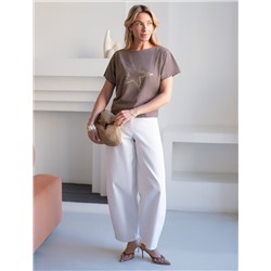 Нарядная футболка с блестящим принтом