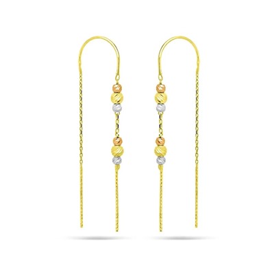 Серьги из серебра без вставки, ТДБ-8712микс