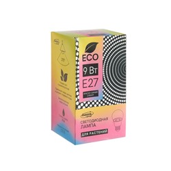 Фитолампа для растений Luazon Lighting, светодиодная, А60, E27, 9 Вт, IP44, 220 В, 270°, мультиспектральная