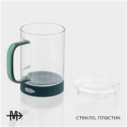 Кружка - мешалка Magistro «Слот», 400 мл, 11.5×8×12.2 см, стекло, прозрачная