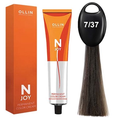 OLLIN N-JOY Пермаментная крем-краска 7/37 русый золотисто-коричневый 100 мл