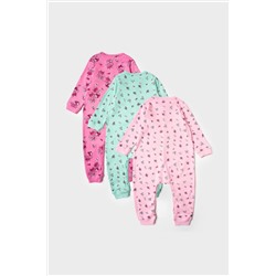 Комбинезон детский трикотажный для девочек, 3 шт в комплекте PLAYTODAY, 1240126