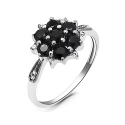 Кольцо из серебра сапфир корунд, Диас2