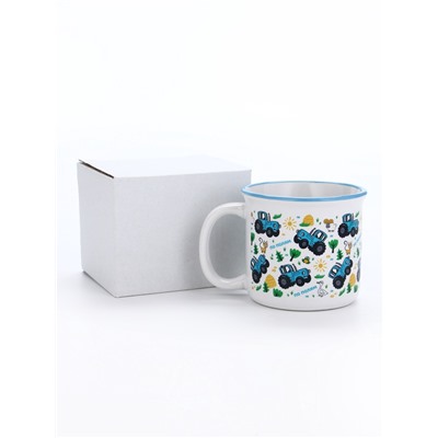 Кружка керамическая детская «По полям», Синий трактор, 250 мл