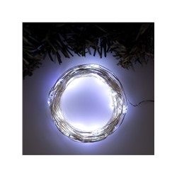 Гирлянда «Нить» 10 м роса, IP20, серебристая нить, 100 LED, свечение белое, мерцание белым, 12 В