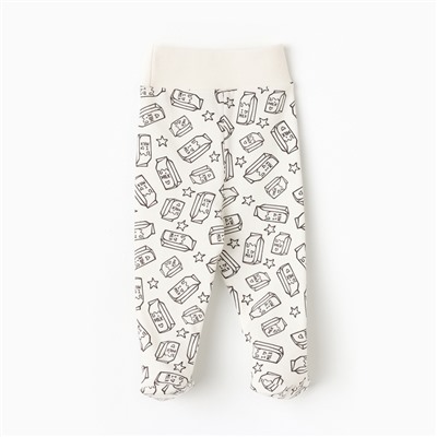 Ползунки детские, цвет белый/молоко, рост 62