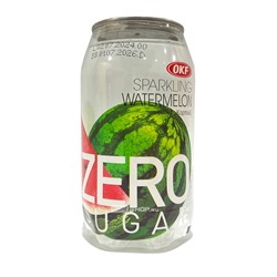 Напиток газированный без сахара со вкусом арбуза Sparkling Watermelon Zero Sugar OKF, Корея, 350 мл