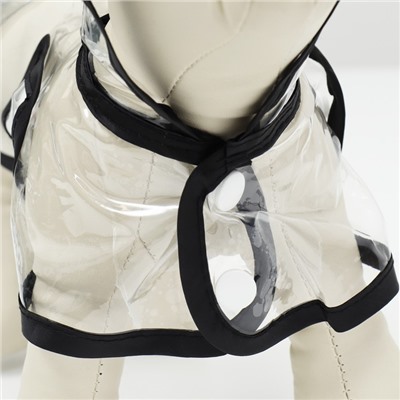 Дождевик для собак, размер XS, ДС 18, ОГ 25-30, ОШ 25 см, чёрный