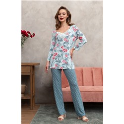 Комплект жен: фуфайка(футболка) д/рук, брюки Mia Cara SS23WJ333 Blueberry Night