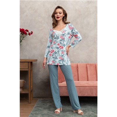 Комплект жен: фуфайка(футболка) д/рук, брюки Mia Cara SS23WJ333 Blueberry Night