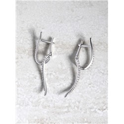 Серьги из серебра с фианитами родированные 4-214р200