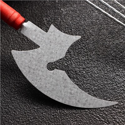 Набор шампуров-спиц 12 шт., рабочая часть - 21 см, ширина - 2 мм, толщина - 2 мм, с ножом