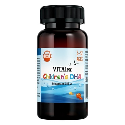 Vitalex Children, органический комплекс витаминов и минералов, для детей, 60 капсул по 500 мг