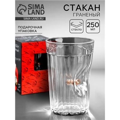 Стакан гранёный с пулей «Новый год», 250 мл