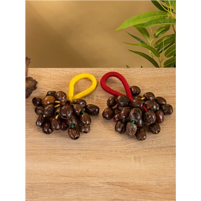 Сувенирный музыкальный инструмент «Погремушка», 16×10×3 см, орех кемири, МИКС