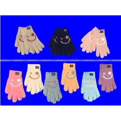 Перчатки подростковые из шерсти и кашемира "Смайлик" арт. 0663