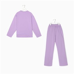 Костюм для девочки (джемпер, брюки), цвет сиреневый, рост 128-134 см