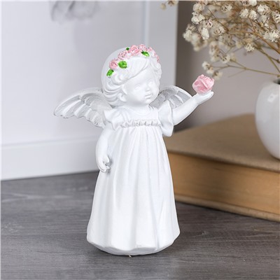 Фигурка Ангел 10 см / TD-105 /уп 2/160/розовые цветы