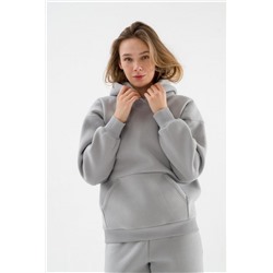 Худи оверсайз 89602 с начесом теплое костюмное (Светло серый)
