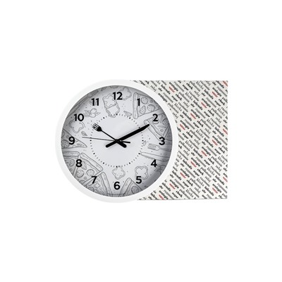 Часы настенные классические «Пицца», серия: Кухня, бесшумные, плавный ход, d=30.5 см, от батарейки 1×АА