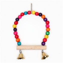 Качели для птиц, 15 см, с деревянной жёрдочкой, цвет МИКС