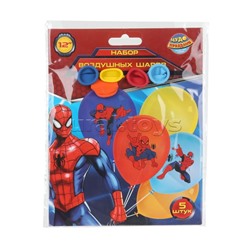 Латексные шары - набор 5 шт. "Спайдермен" цветное