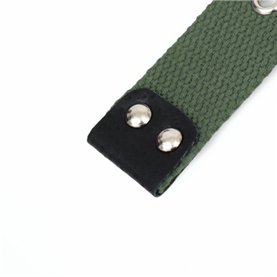 Ошейник брезентовый однослойный, 66×3 см, ОШ 33-60 см, тёмно-зелёный