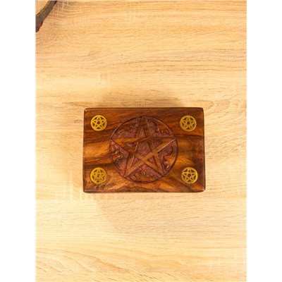 Шкатулка резная «Пента», 18×13×6 см, дерево шишам