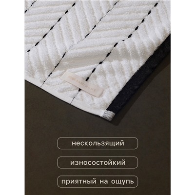Коврик махровый SL HOME: Lines «Блан де Блан», 50×70 см, хлопок 100%