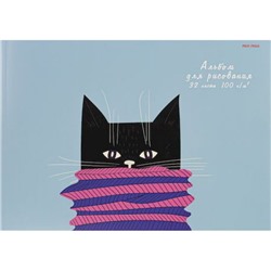 Альбом для рисования 32л на склейке "КОТИК В СВИТЕРЕ" 32-3933 Проф-Пресс