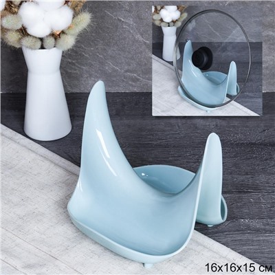 Подставка для крышки и ложки пластик / PB-759 /уп 160 / голубая