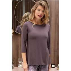 Комплект жен: фуфайка (футболка) д/рук, брюки пижамные Mia Cara AW22WJ361 Rosa Del Te сливовый цветы