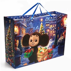 Пакет подарочный ламинированный «Волшебного Нового Года», 61×46×20 см, Чебурашка