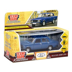 Машина металл LADA ВАЗ-2105 1997 12cm, (двери, багаж, темно-синий)инерц., в коробке