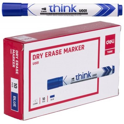 Маркер для магнитной доски Think круглый 2 мм синий EU00130 (412164) Deli
