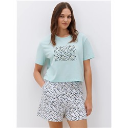 Omsa Пижама OmD 0234D CONFETTI Пижама женская (Футболка укорочен.+шорты), СО