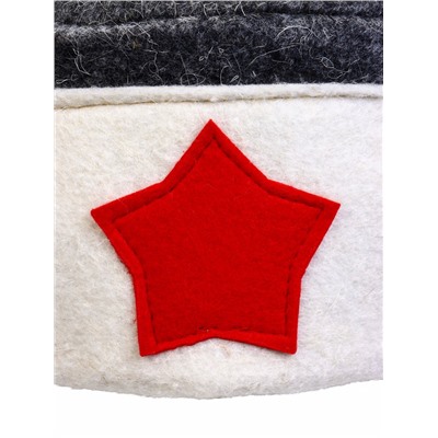 Шапка для бани и сауны, комбинированная «Ушанка», шерсть, полиэстер «Добропаровъ»