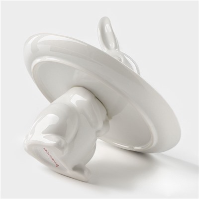 Блюдо для пирожных Доляна «Кролл», 18×18 см, доломит, белое