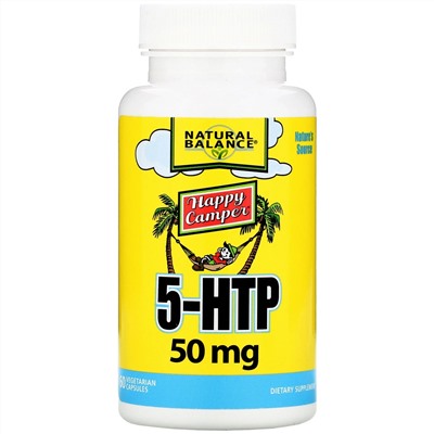 Natural Balance, Happy Camper, 5-HTP, 50 mg, 60 Vegetarian Capsules
