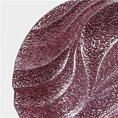 Тарелка «Драхна», d=21 см, стекло, бордовая