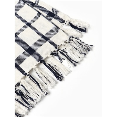 Плед с кисточками «Этель. Мелкая Клетка», 130×160 см, хлопок 100%