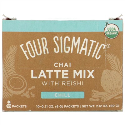 Four Sigmatic, Chai Latte Mix with Reishi, 10 Packets, 0.21 oz (6 g) Each