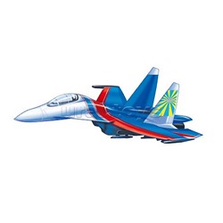 Плакат вырубной А4 в пакете. Самолет (двухсторонний, в индивидуальной упаковке, с европодвесом и клеевым клапаном)