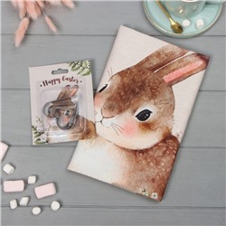 Набор «Пасхальный кролик»: полотенце 40×73 см, саржа 190 г/м², формочки для печенья